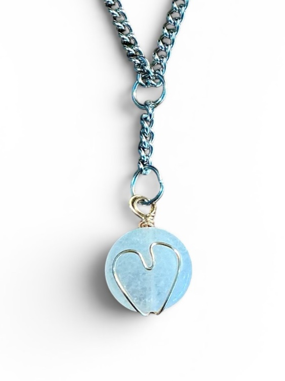 🆕 Heart Shaped Wire Wrapped Gemstone Necklace